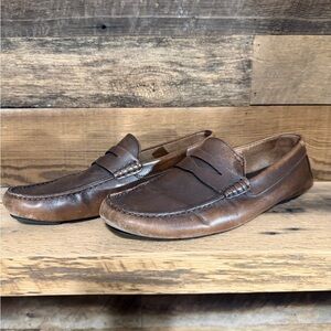 To Boot Brown Leather Penny Loafers - Men's Slip-On Moccasin